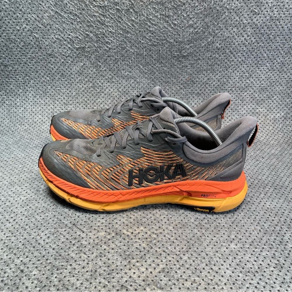 Hoka One One Mafate Speed 4 Orange Grey Running Shoes Size 12 Men’s